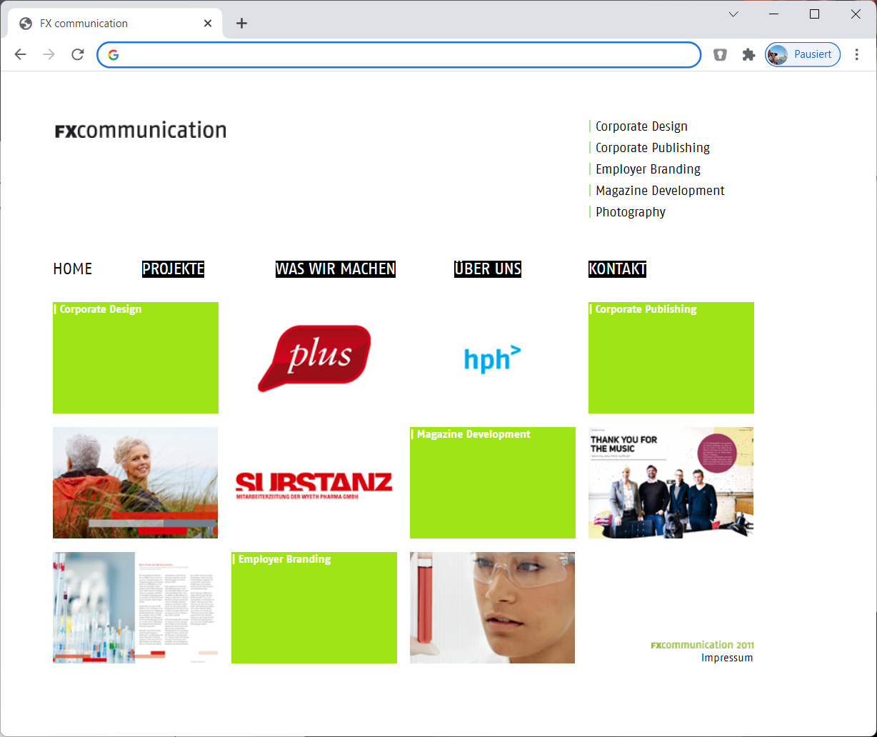 Homepage Development – FX communication.