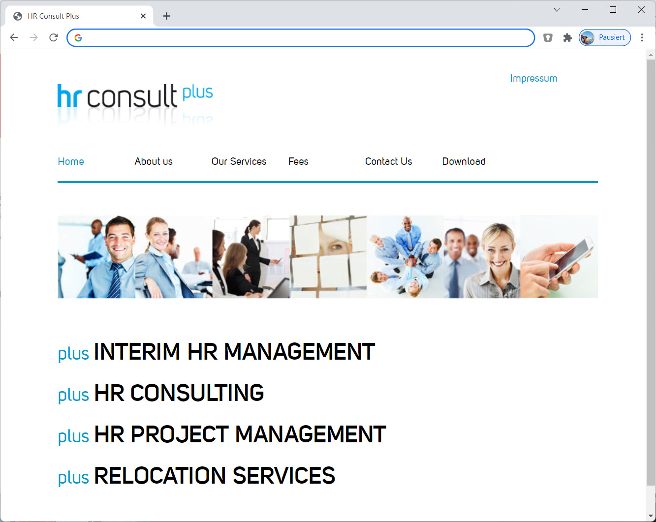 Homepage Development – HR ConsultPlus.