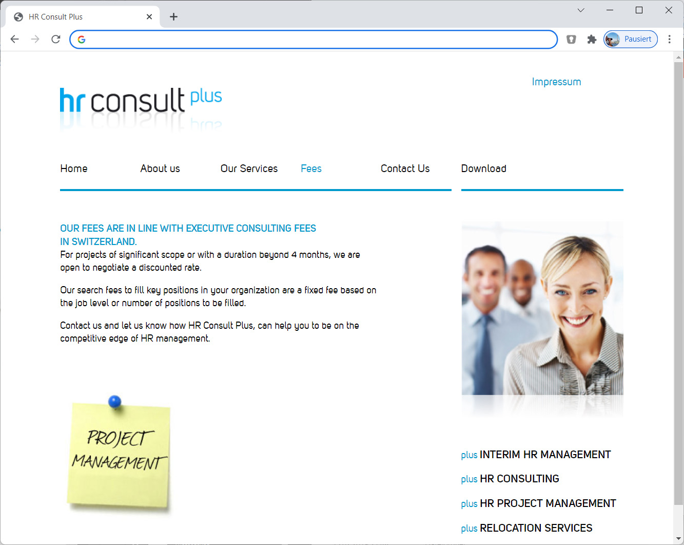 Homepage Development – HR ConsultPlus.