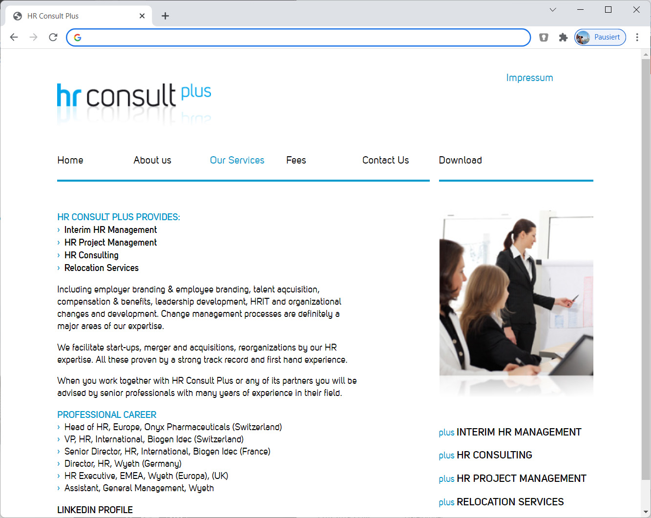 Homepage Development – HR ConsultPlus.